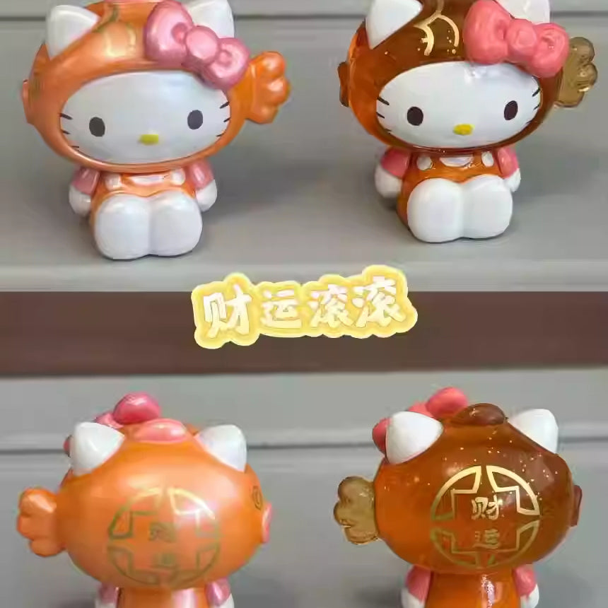 Hello-Kitty Good Lucky Koi Series Mini Beans Figures