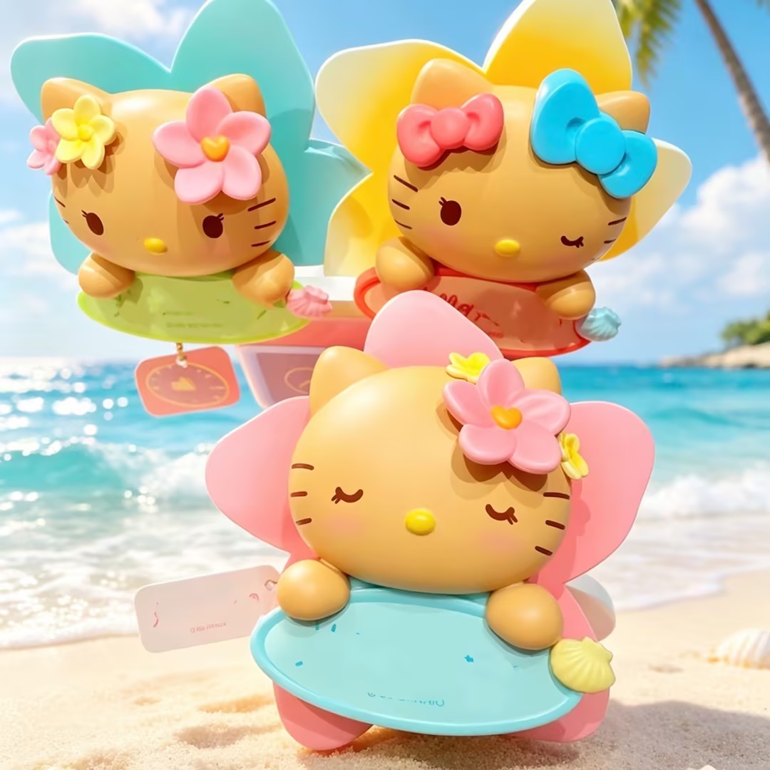 He-llo KT Beach Trip Lying Series Mini Bean Figures