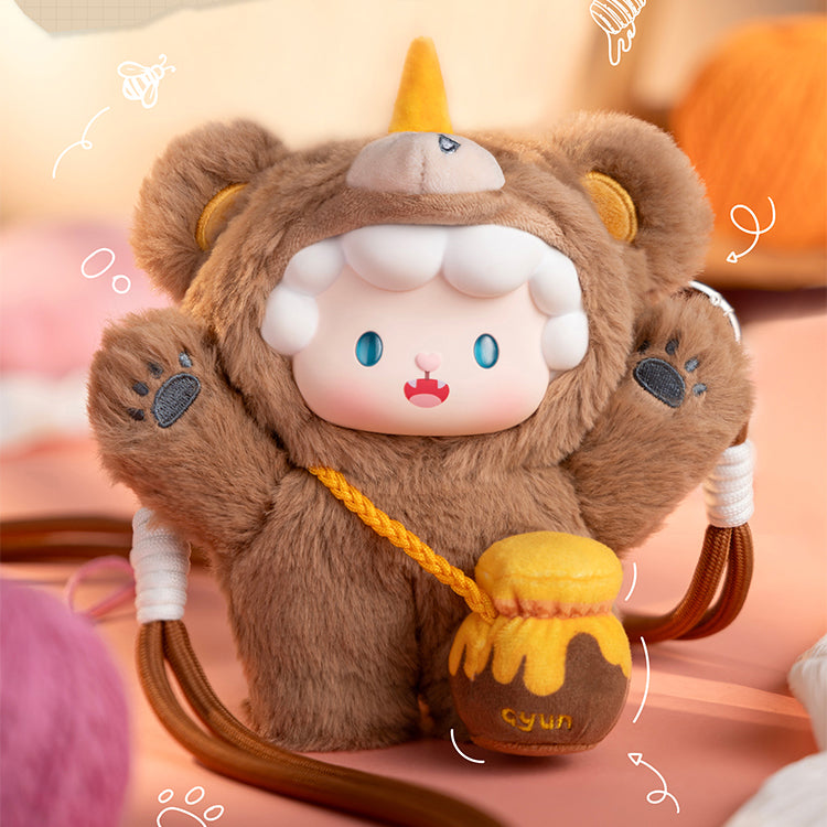 Gyun Crossbody Bear Series Plush Slouch Crossbody Mystery Dolls
