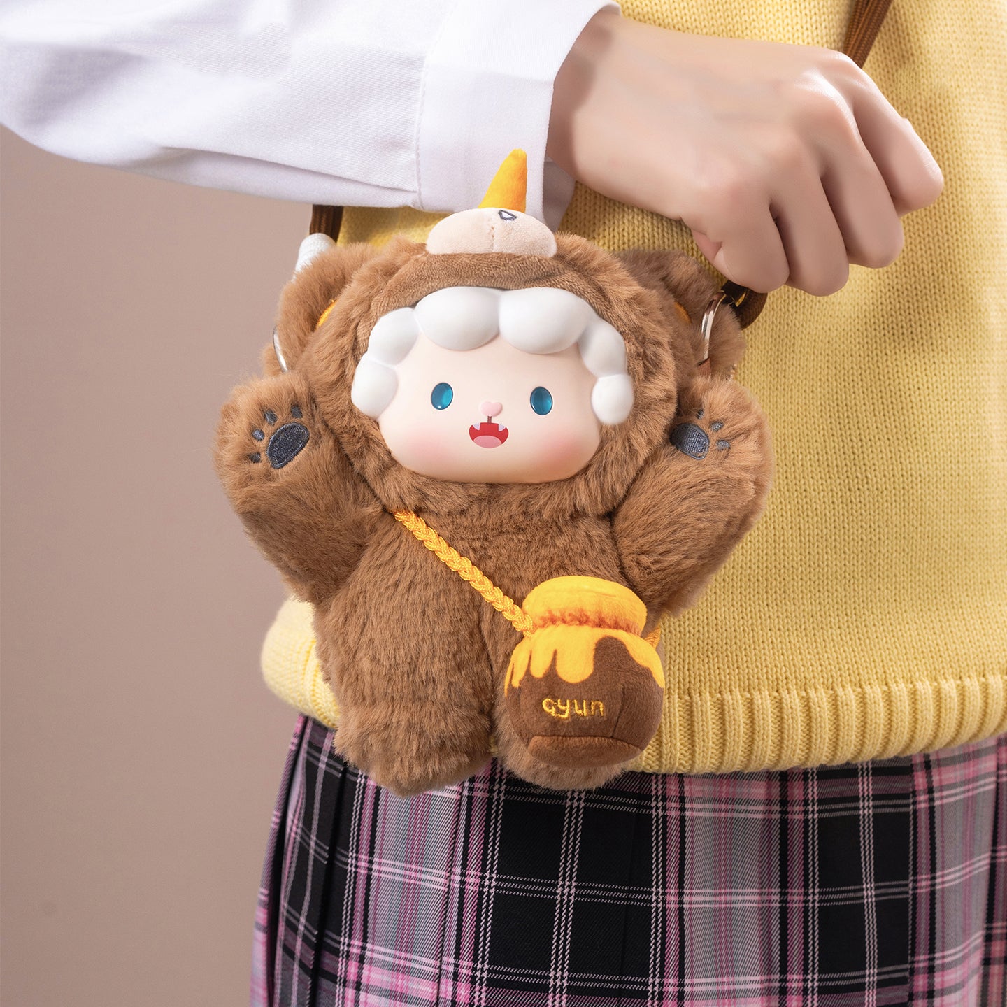 Gyun Crossbody Bear Series Plush Slouch Crossbody Mystery Dolls