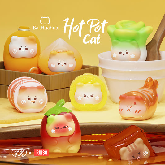 【BOGO】Bai.Huahua Hot Pot Cat Series Mini Beans Figures