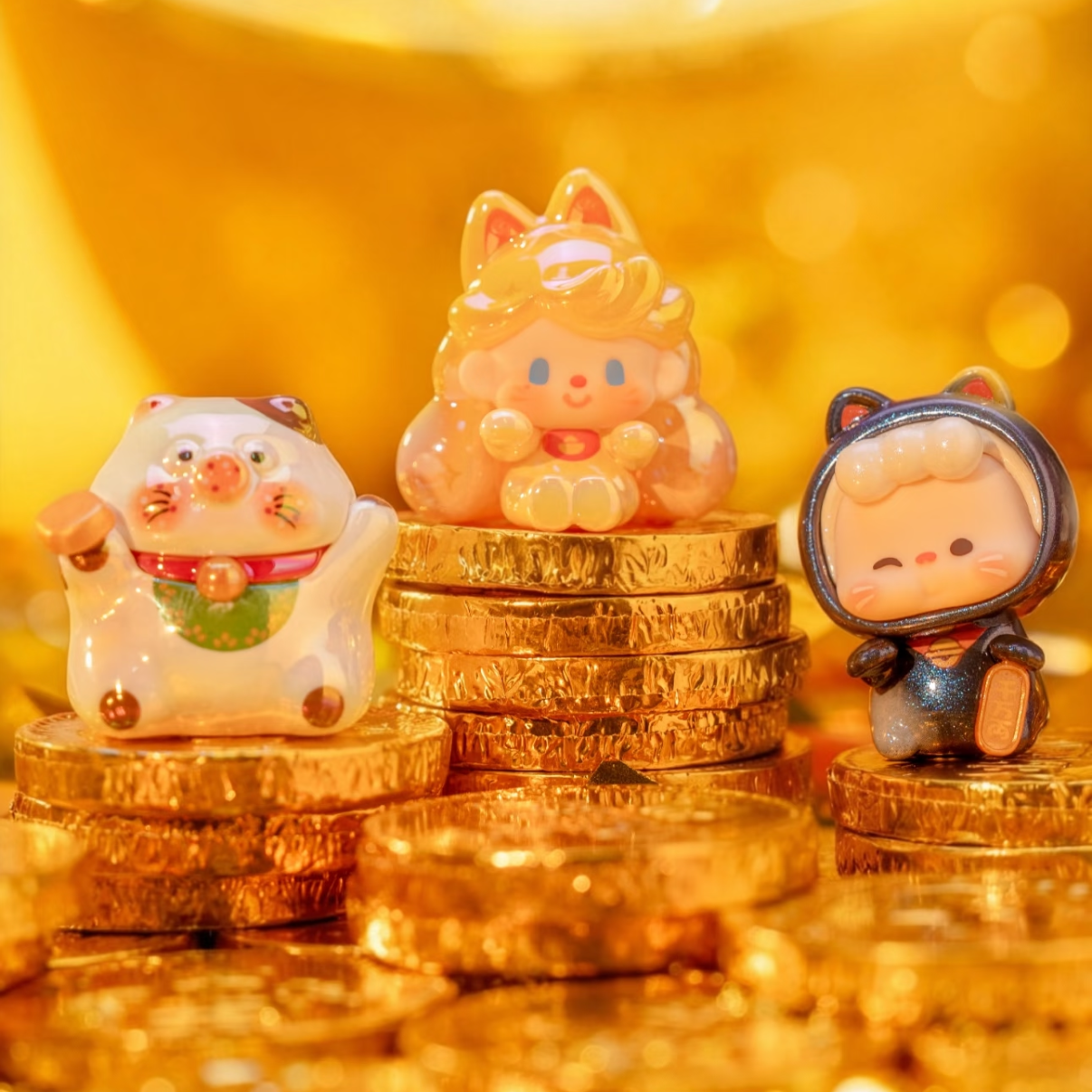 AMLLS Lucky Meow Series Mini Bean Figures