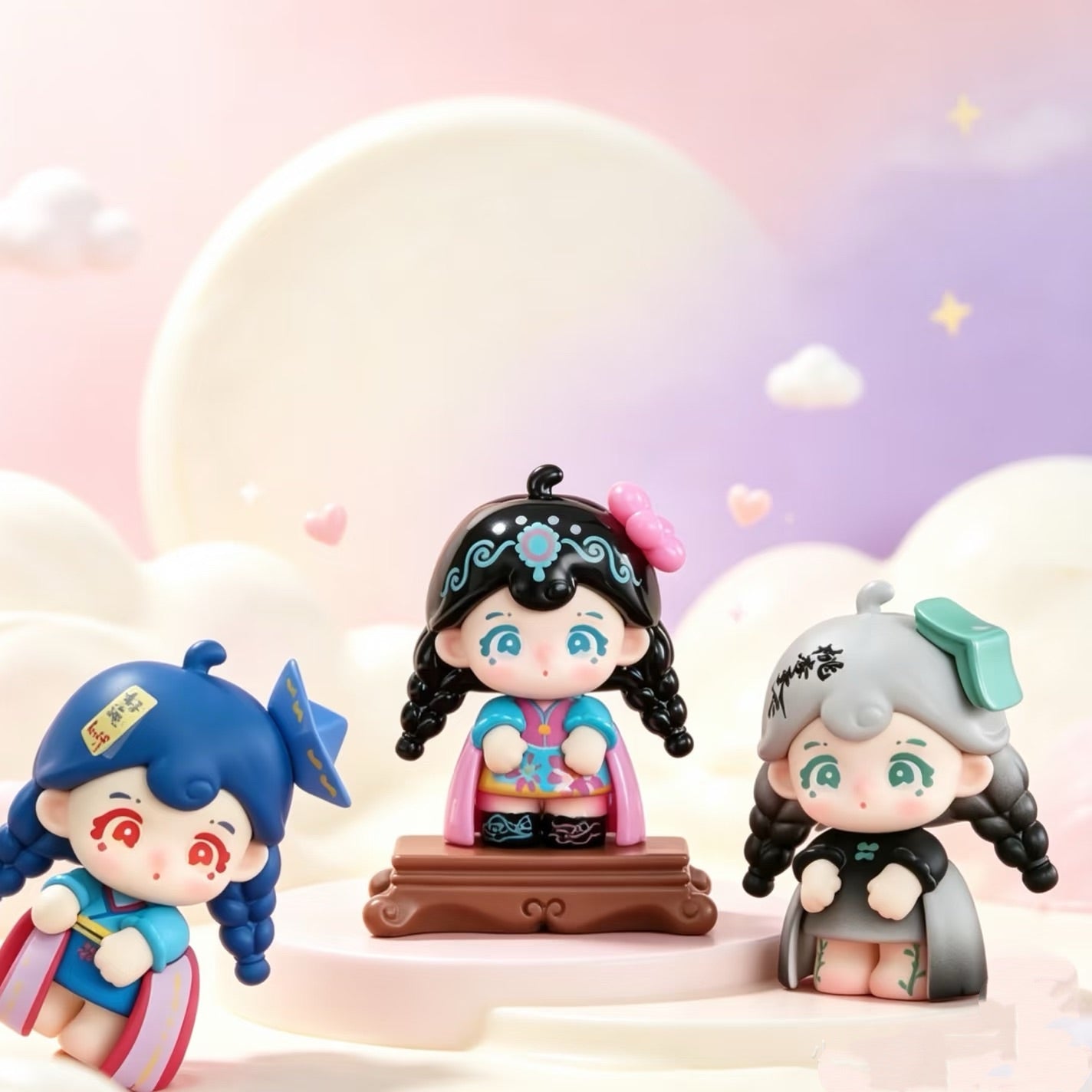 P-Peach.Three-Life Career Dream Journey Series Mini Bean Figures
