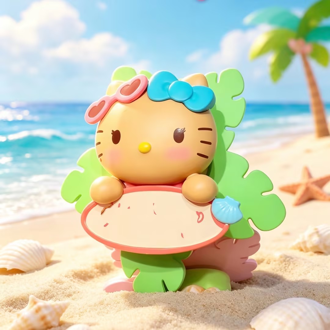 He-llo KT Beach Trip Lying Series  Mini Bean Figures